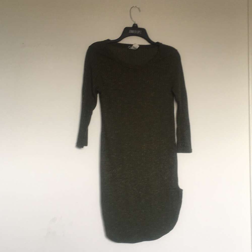 Green dress with slits on bottom sides